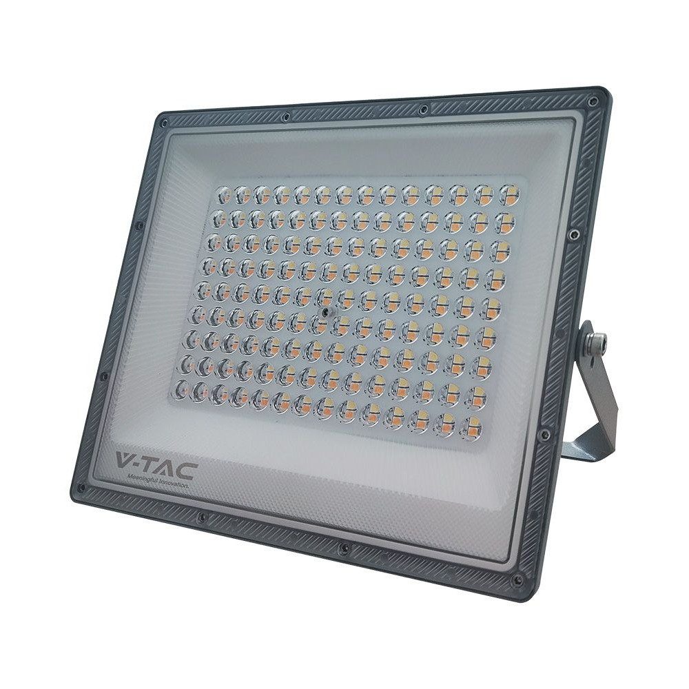 V-TAC LED Flutlichtstrahler, LED-Leuchtmittel fest verbaut, Neutralweiß, Kaltweiß, Warmweiß, Tageslichtweiß, LED Außenwandstrahler Grau Glas Spot verstellbar Flutlicht L 27,4 cm