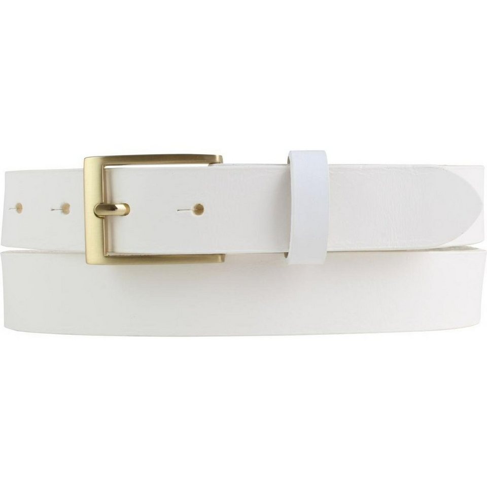 BELTINGER Ledergürtel Herren-Gürtel aus Vollrindleder mit goldenern  Gürtelschnalle 3 cm - An