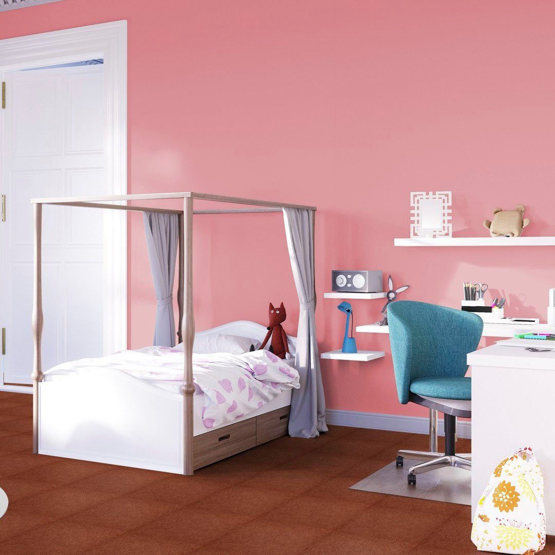cm Teppichboden Kinderzimmer, mm, 400/500 Wohnzimmer, rechteckig, Höhe: orange Schlafzimmer, Breite Bodenmeister, Veloursteppich 7,5 Jupiter,