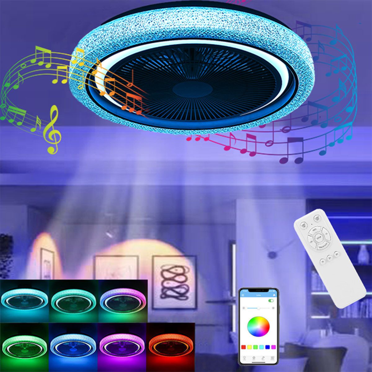 oyajia LED Deckenleuchte 50W Musik RGB günstig online kaufen