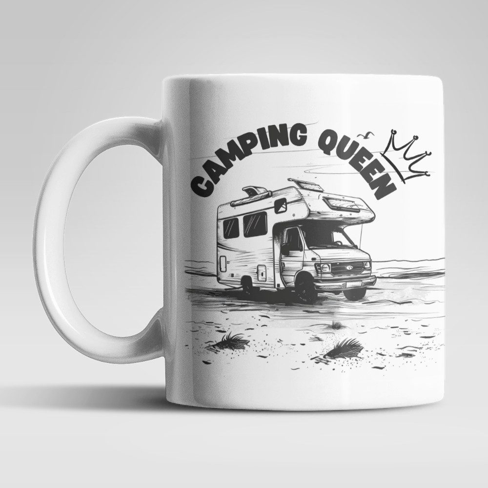 WS-Trend Tasse Camping King und Queen Set Kaffeetasse Teetasse Geschenkidee 325 ml, Keramik