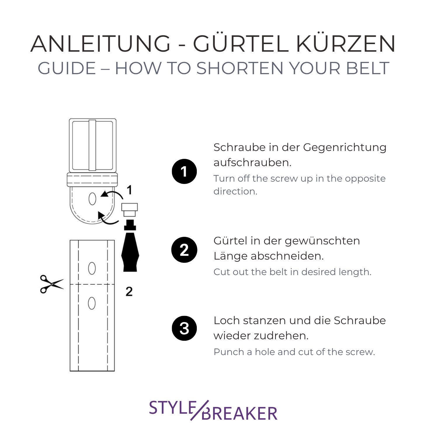 styleBREAKER Ledergürtel Unisex Rindsleder Gürtel (1-St)