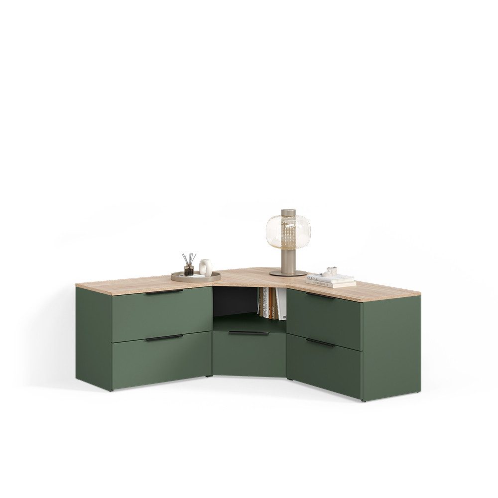 Livinity® Wohnwand Piave, Grün/Sonoma, 3 Teile, (3-St)