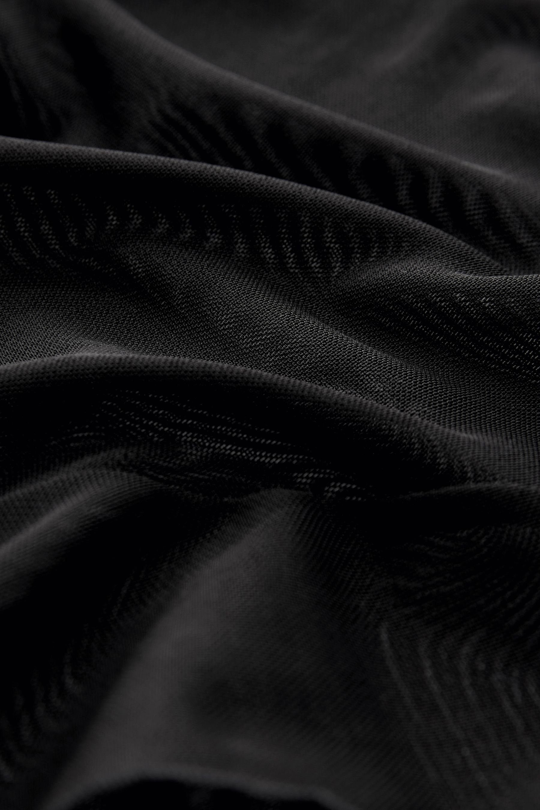 Next Blusenshirt Langärmlige Black Rüschen mit Netzstoff-Bluse (1-tlg) Binden zum