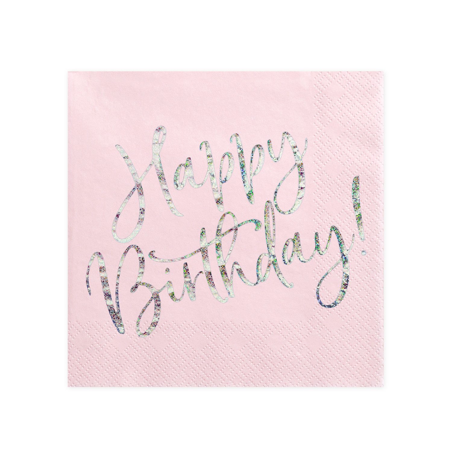 partydeco Papierserviette Servietten 'Happy Birthday' 20Stk./33x33cm, Rosa