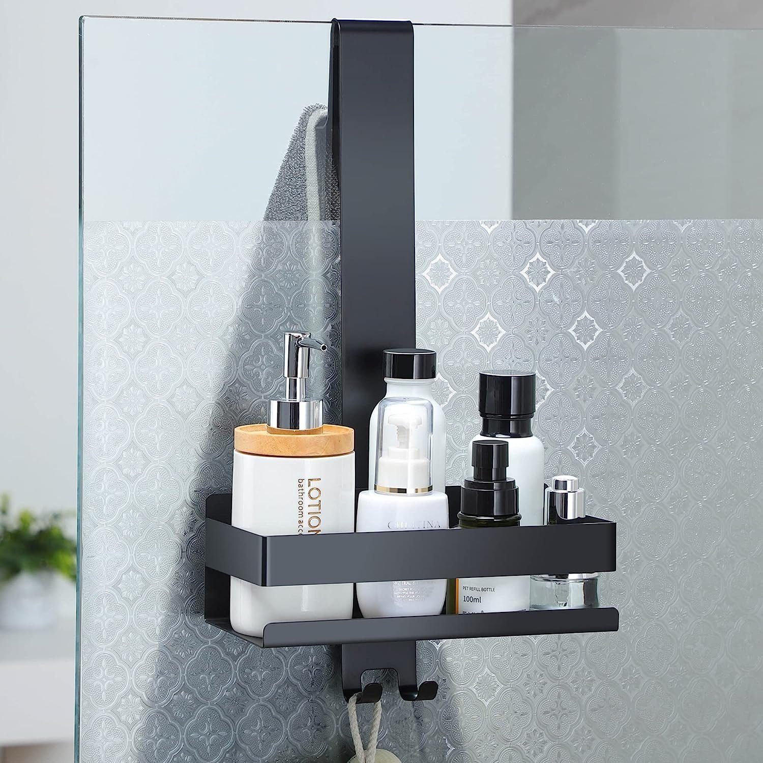autolock Edelstahl - Hängen Hängen zum zum Schwarz Duschkorb Badezimmerspiegelschrank Duschablage