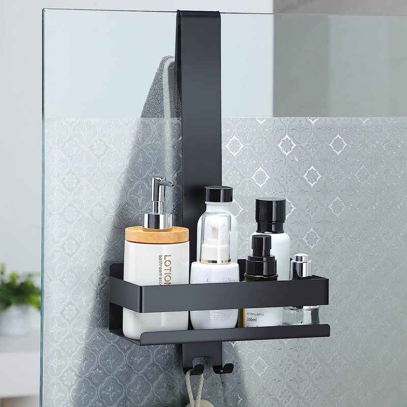 autolock Badezimmerspiegelschrank Duschablage zum Hängen Schwarz - Duschkorb zum Hängen Edelstahl