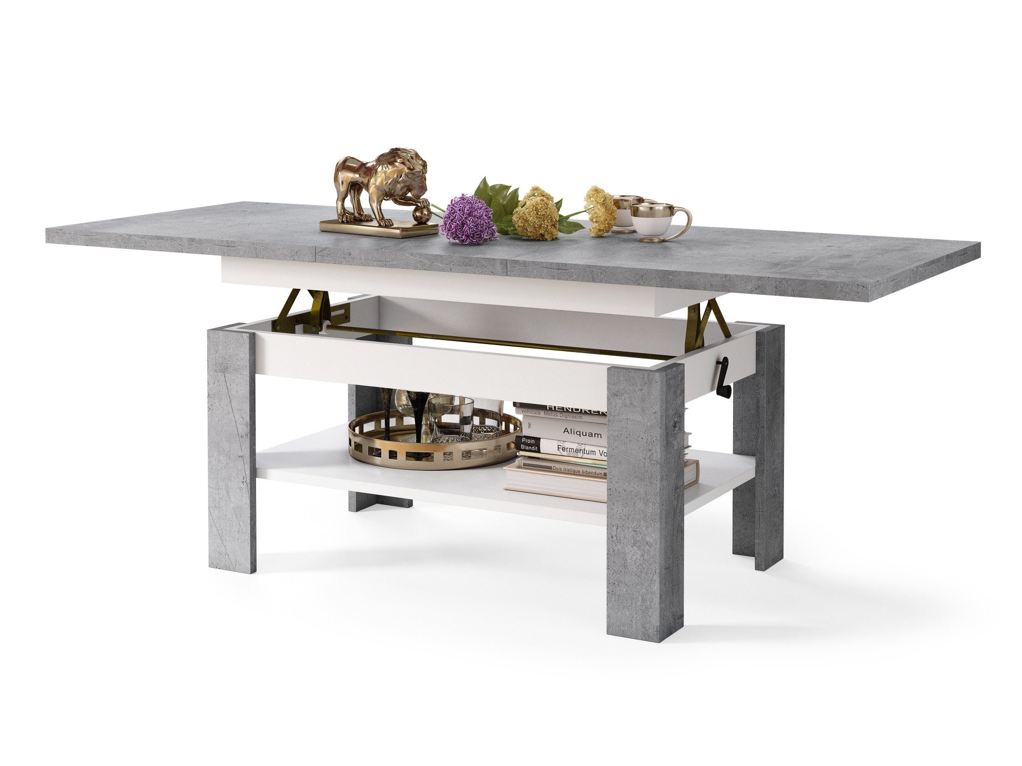 designimpex Couchtisch Design Rio stufenlos höhenverstellbar günstig online kaufen