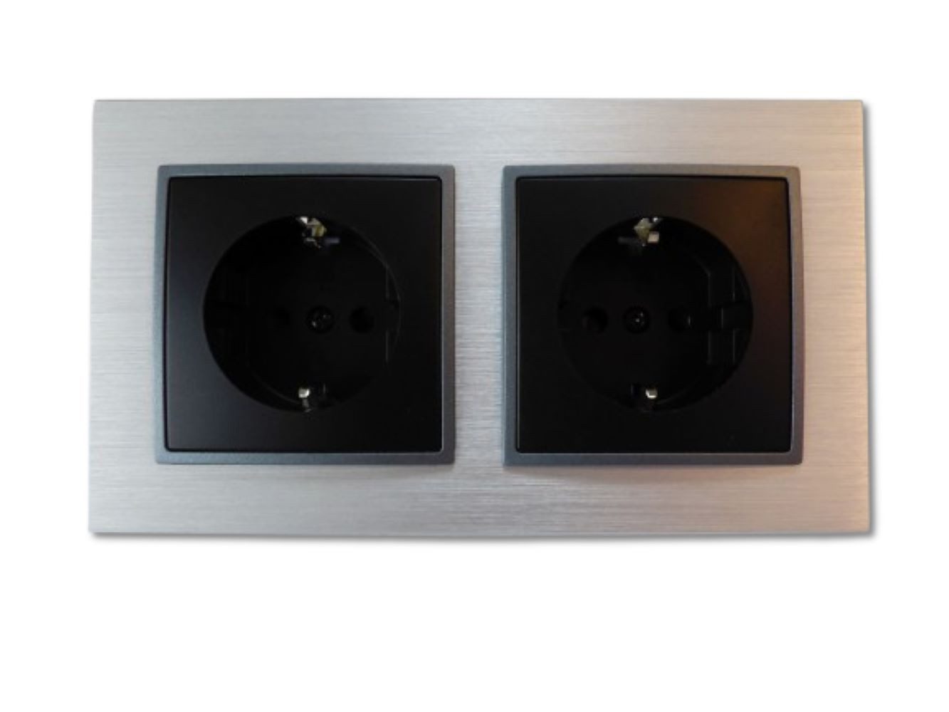 Lichtideen Переключатель 2549 ABELKA ALU schwarz 2x Steckdose Steckanschluß 230 Volt (Taster, Переключатель, Anennendose, Steckdose mit USB lieferbar)