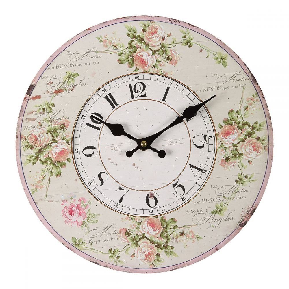 Linoows Uhr Wanduhr, Nostalgie Küchenuhr Rosen günstig online kaufen