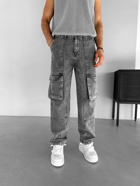 Abluka Bequeme Jeans WASHED CARGO JEANS GRAY