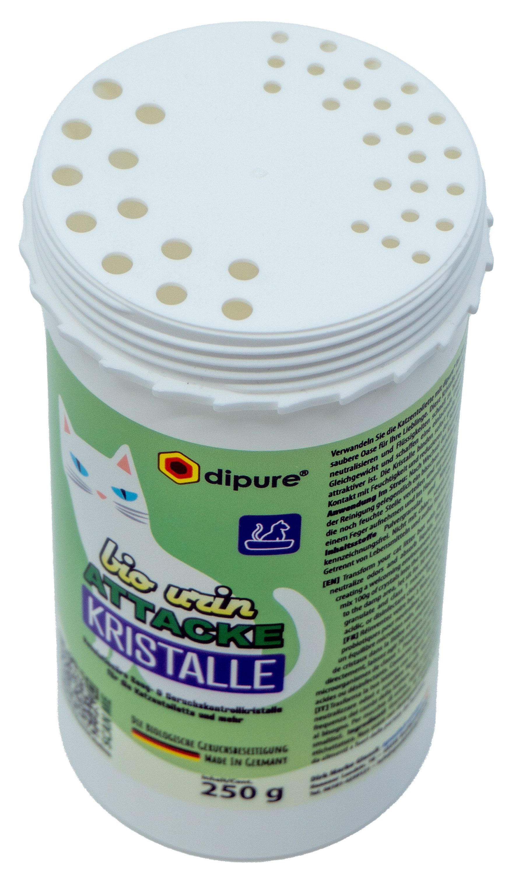 dipure Katzenstreu Bio Urin Attacke Kristalle (0-tlg), Probiotischer Katzentoilettenzusatz gegen Gerüche