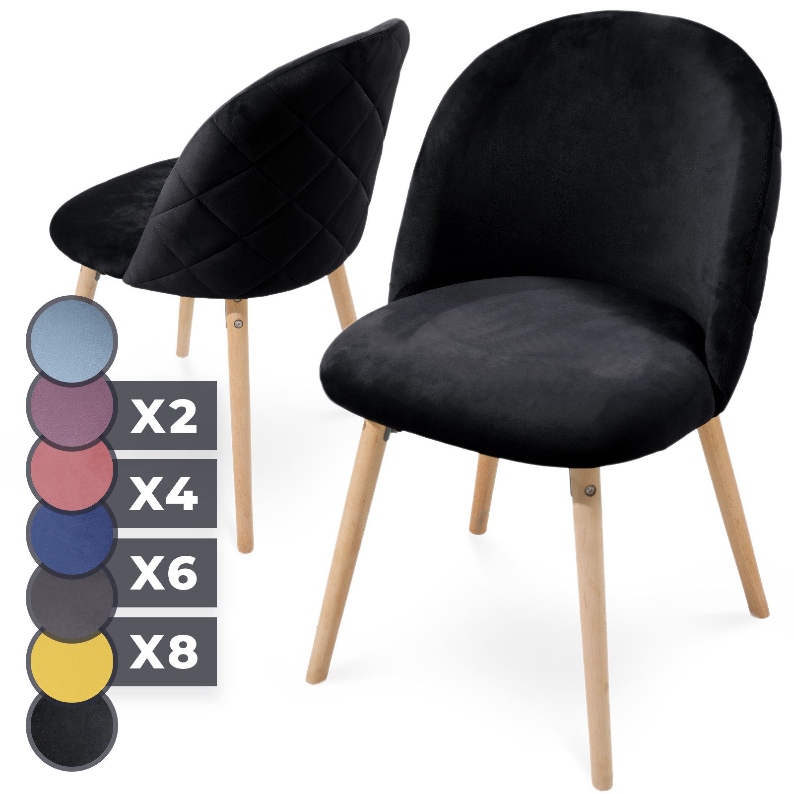 MIADOMODO Esszimmerstuhl -Farbwahl, 2/4/6/8Set, Gepolstert, Beine günstig online kaufen