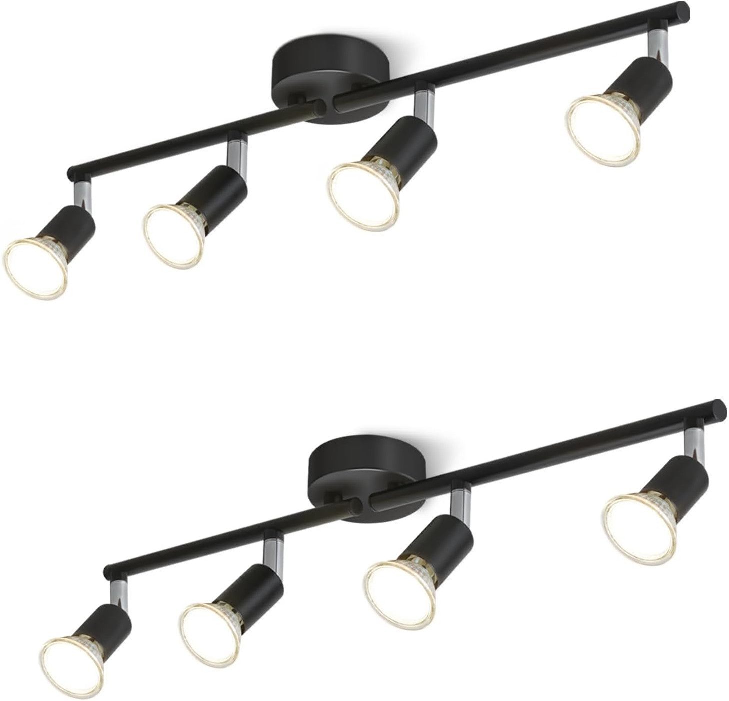 ZMH Deckenleuchte 4 Flammig-GU10 Modern Deckenspot Schwenkbar Wohnzimmer Sc günstig online kaufen