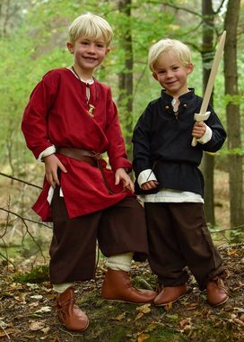 Battle Merchant Ritter-Kostüm Langärmelige Mittelalter-Tunika Arn für Kinder, rot, Gr. 164