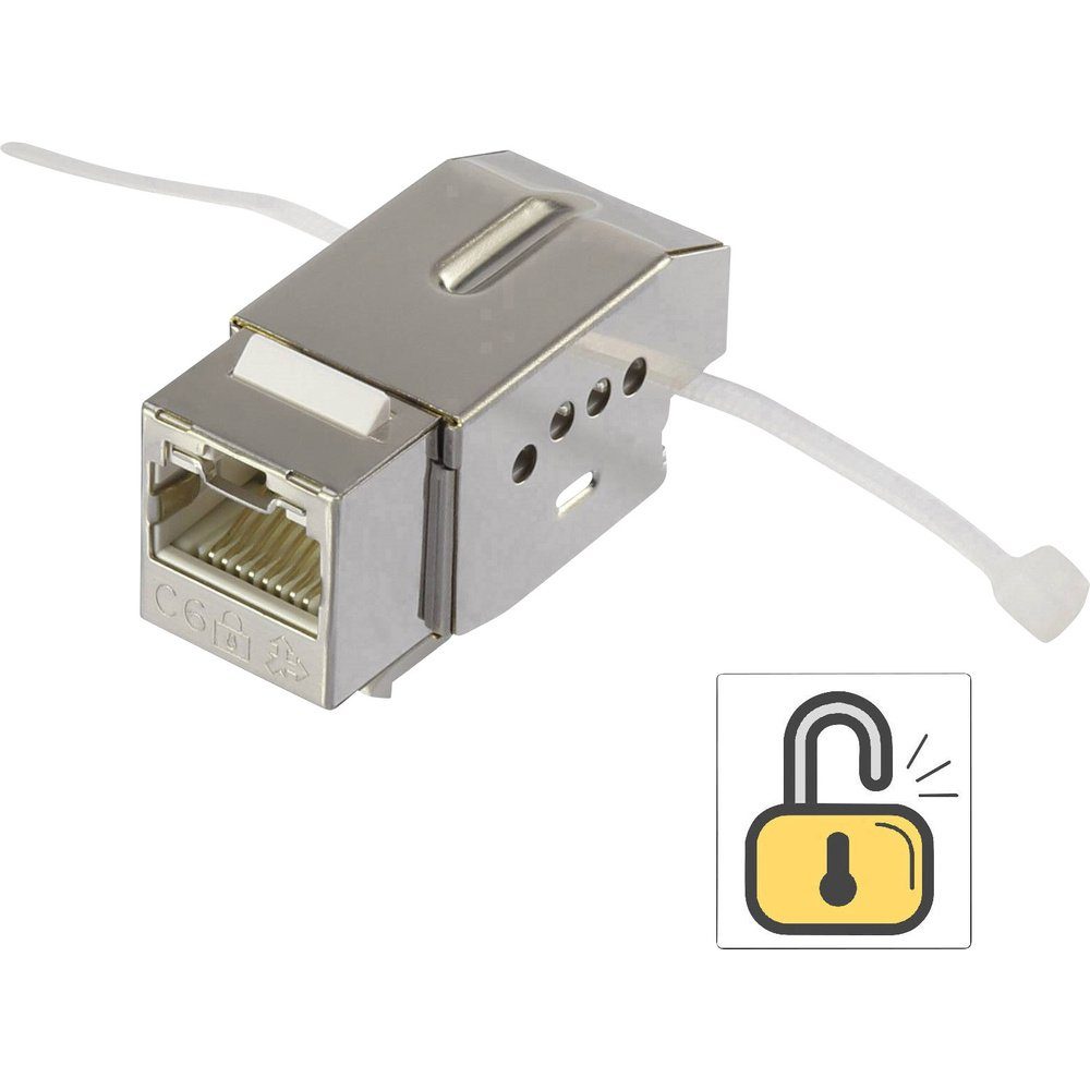 RJ45-Einbaumodul mit Verriegelungsfunktion Keystone CAT 6 Renkforce KS Netzwerk-Adapter