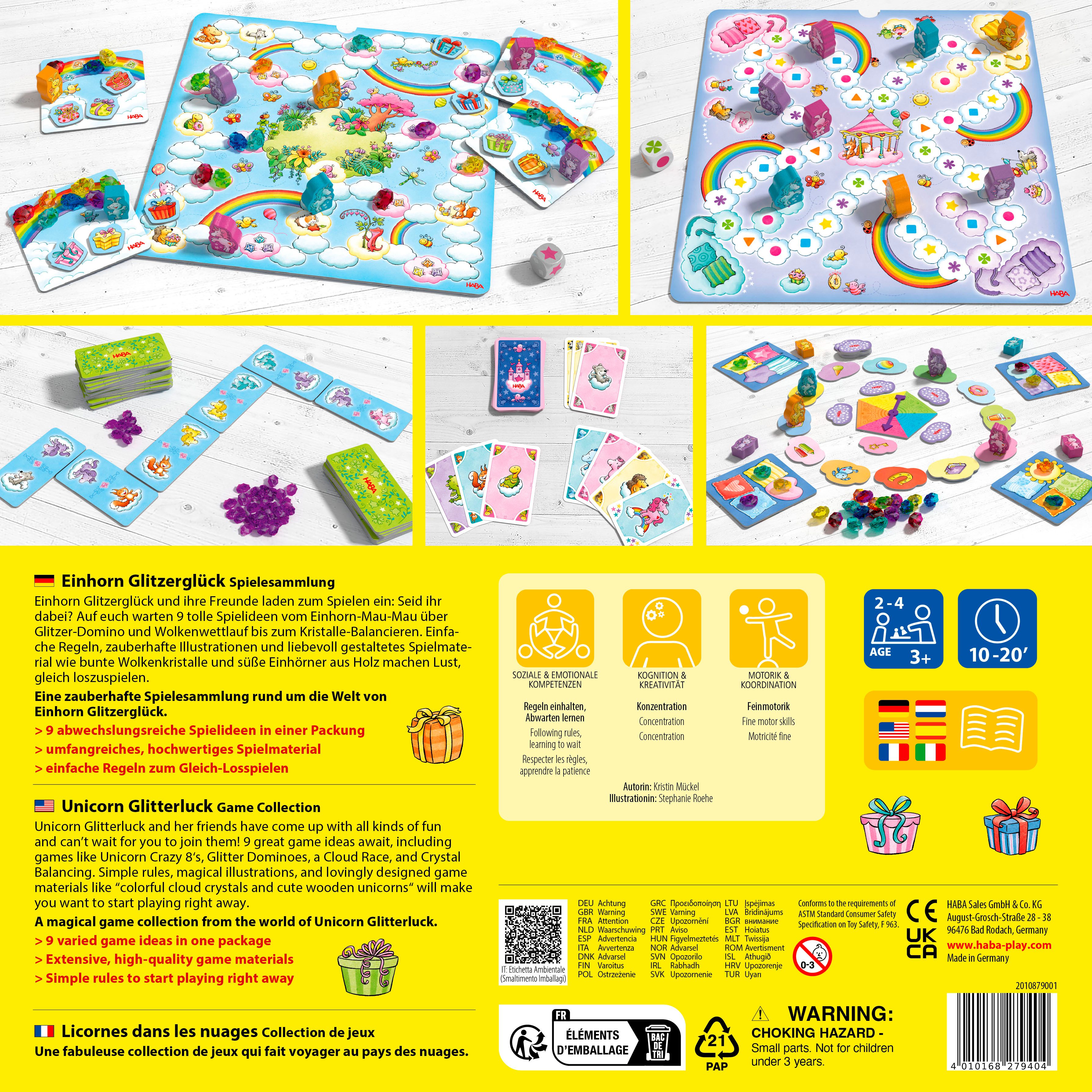 Haba Spiel Einhorn Glitzerglück, Spielesammlung, Made in Germany