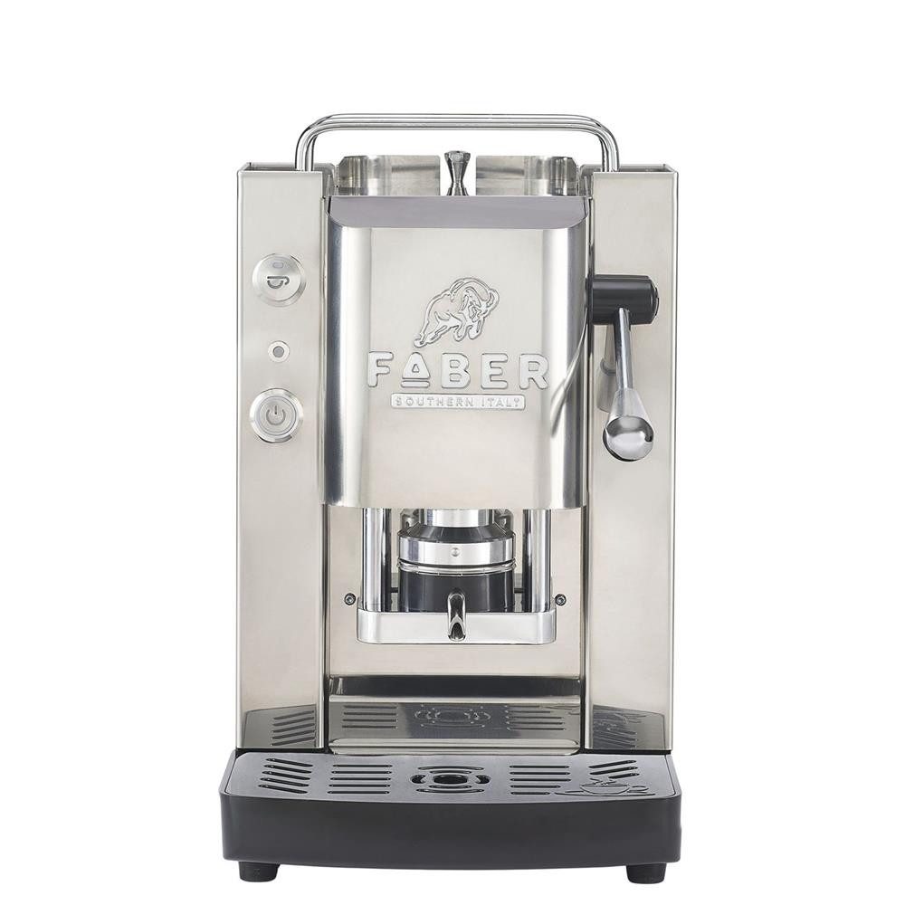 Faber Coffee Machines Espressomaschine Faber Pro Inox Essential Kaffeepadmaschine, 44mm ESE Pads, hochwertiges Gehäuse bei professioneller Leistung