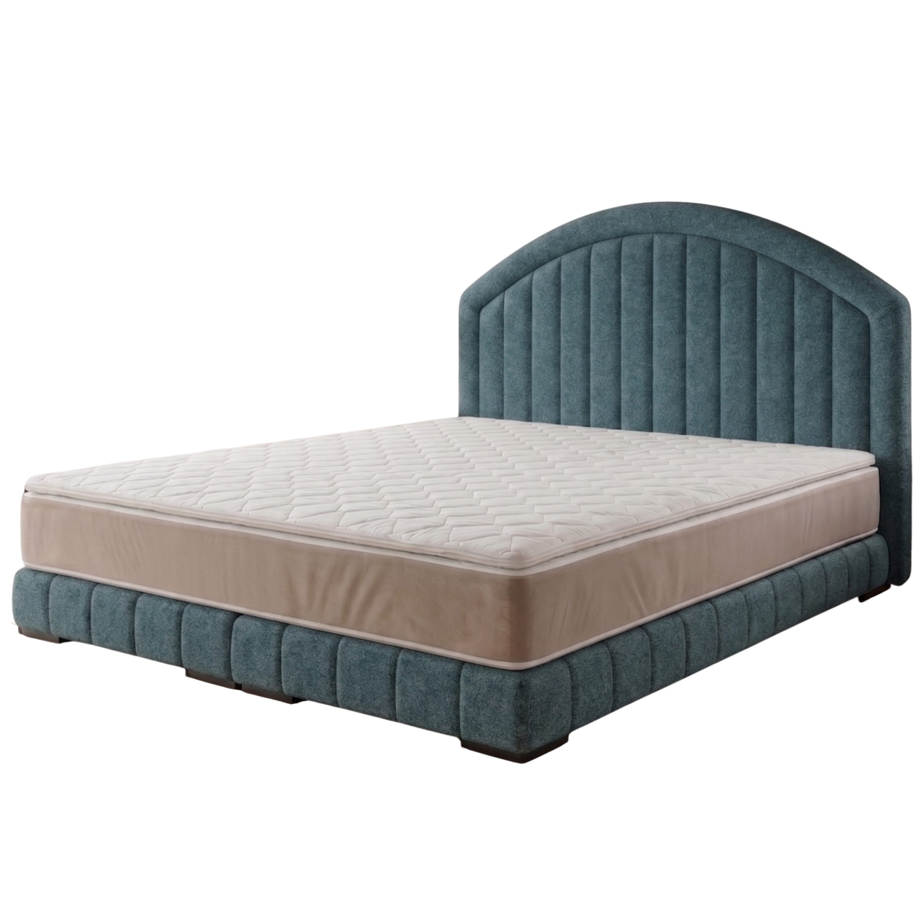 A&J MöbelLand GmbH Polsterbett LEON mit Kopfteil - Stilvolles Bettgestell für Ihr Schlafzimmer (Länge: 209 cm, Höhe Kopfteil: 110 cm, 4 Kopfteil-Varianten, 7 Größen zur Auswahl, Modernes Design, TOP ANGEBOT!, Inklusive Bettgestell), Komplettgestell-Set