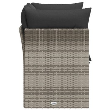 vidaXL Loungesofa Gartensofa 2-Sitzer mit Kissen Grau Poly Rattan