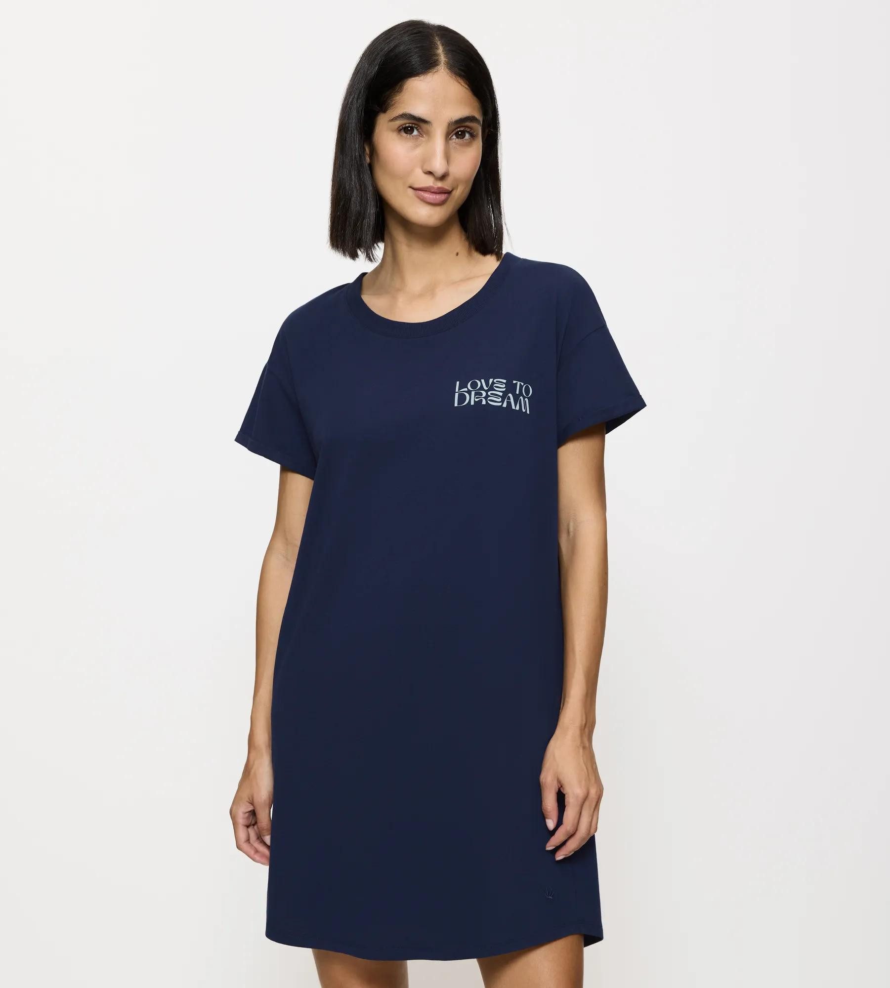 Triumph Nachthemd Nightdresses NDK X weich, atmungsaktiv, gerippter Rundhalsausschnitt, Kurzarm