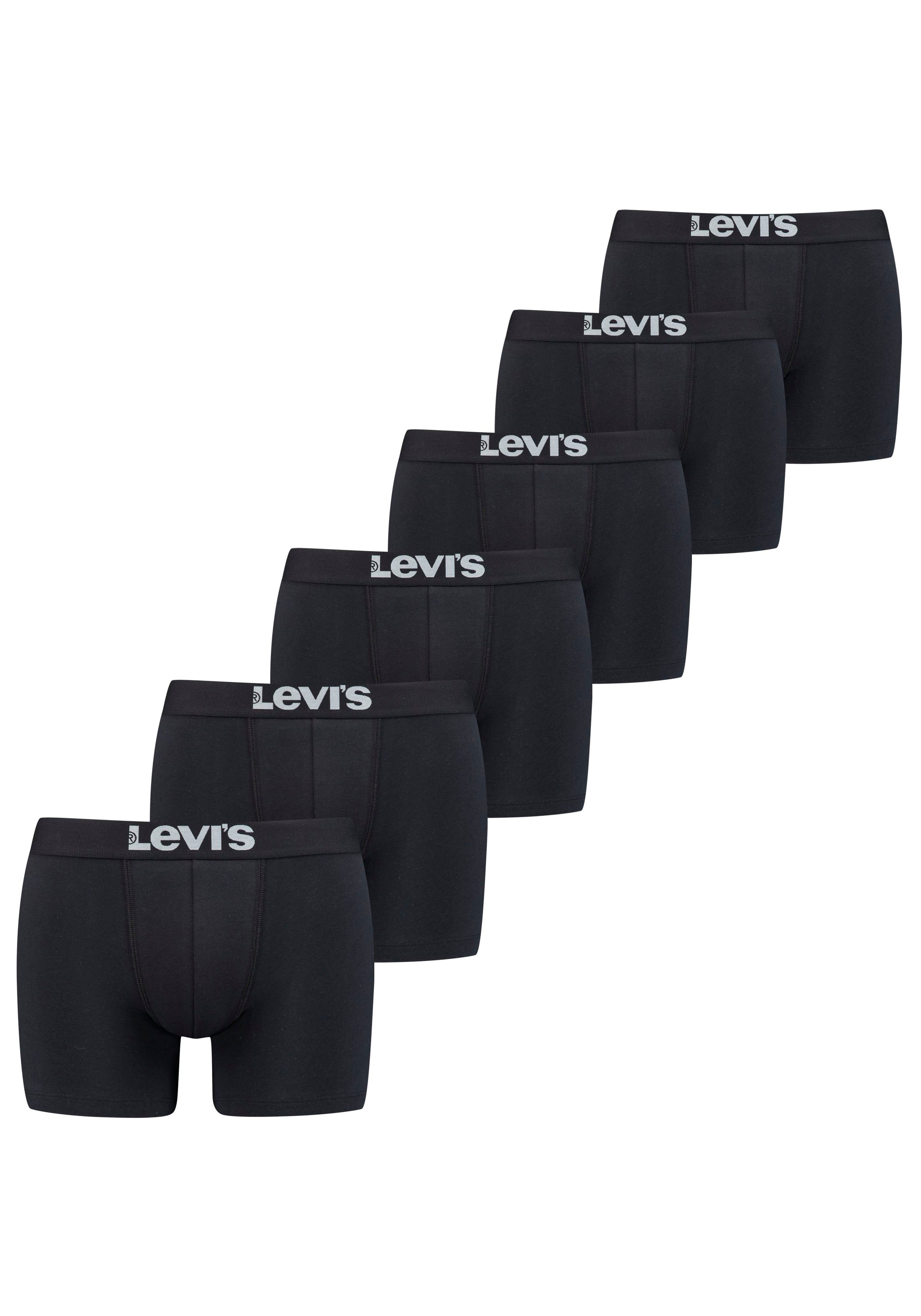 6-St) Boxershorts BRIEF CO black BASIC MEN SOLID 6P BOXER (Packung, LEVIS ECOM ORG Levi's®