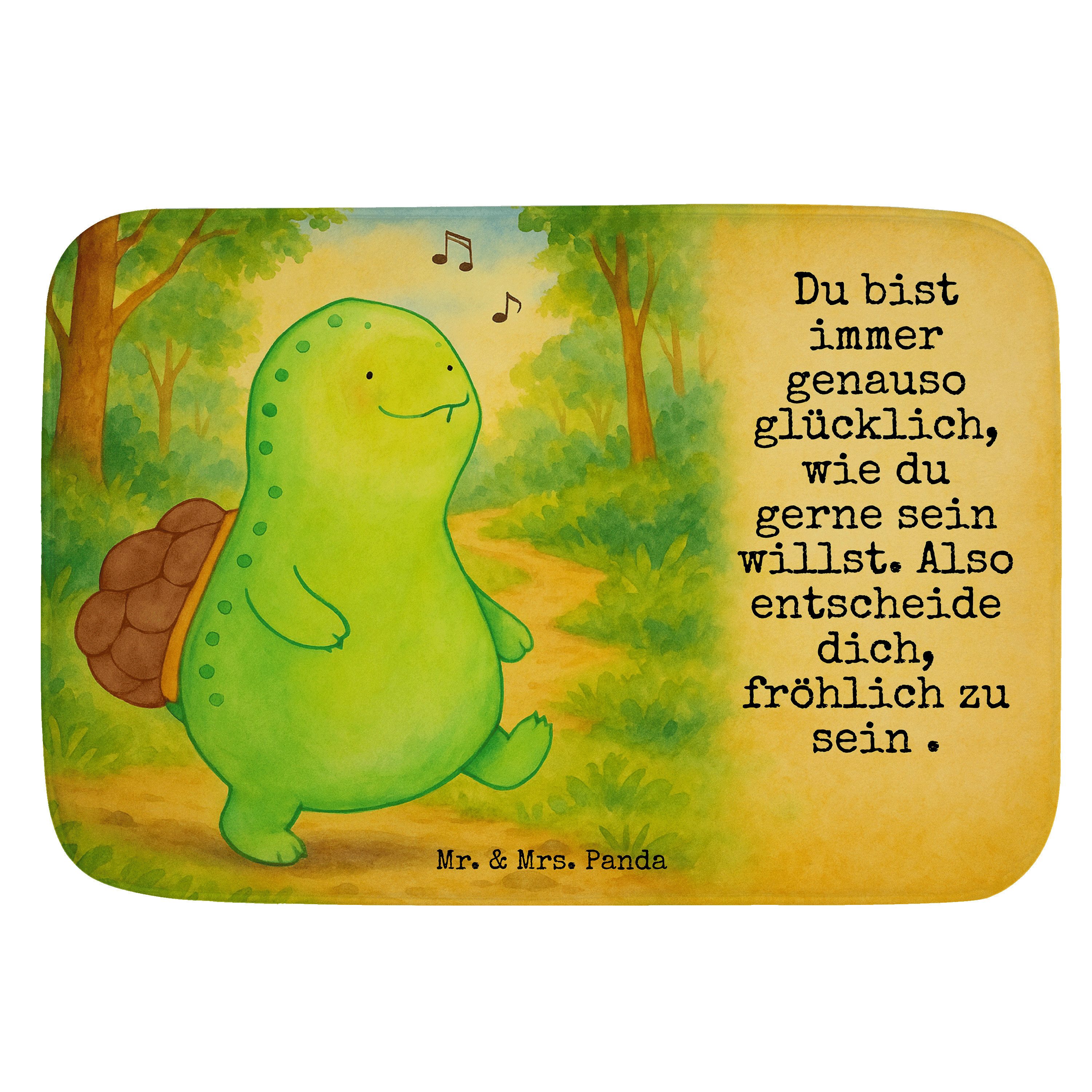 Mr. & Mrs. Panda Badematte Schildkröte Pfeifen Design, Badematte, Weiß, Badematte, Schildkröten, Höhe 40 mm, Badematte mit Schildkröte pfeift, Hochwertiges Material von Mr. & Mrs. Panda, 100% Polyester, rechteckig, badezimmermatte Vorleger Bad Badvorleger