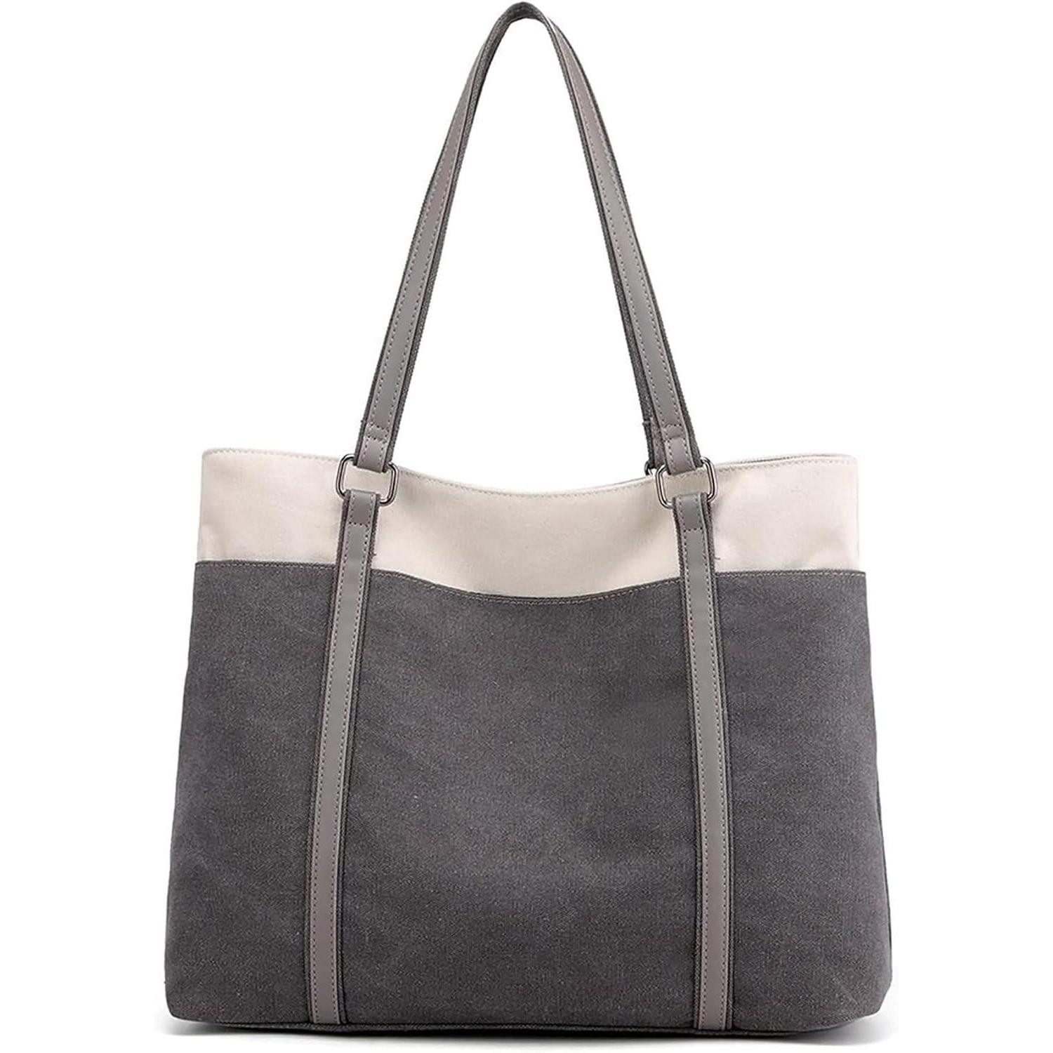 Shopper Damen Handtasche Schultertasche Canvas Groß Shopper Elegant für Büro