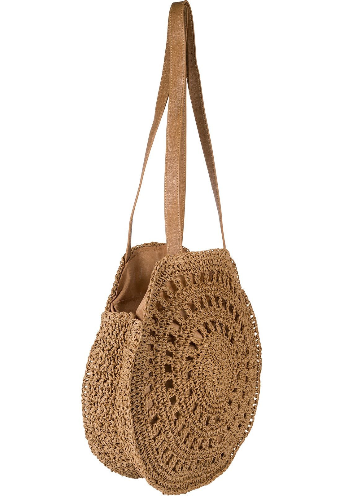 styleBREAKER Schultertasche Runde Schultertasche Papierstroh (1-tlg)