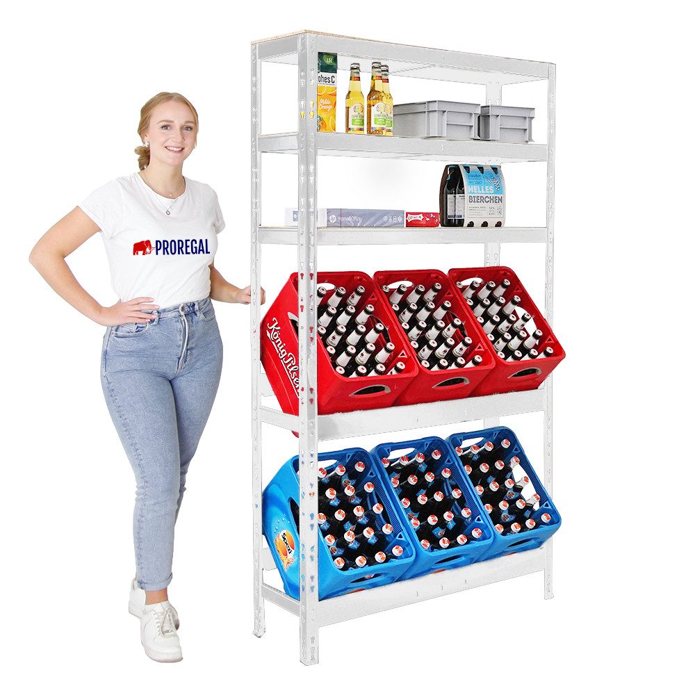 PROREGAL® Küchenregal Getränkekistenregal BODENSEE 180x100x30cm 6 günstig online kaufen