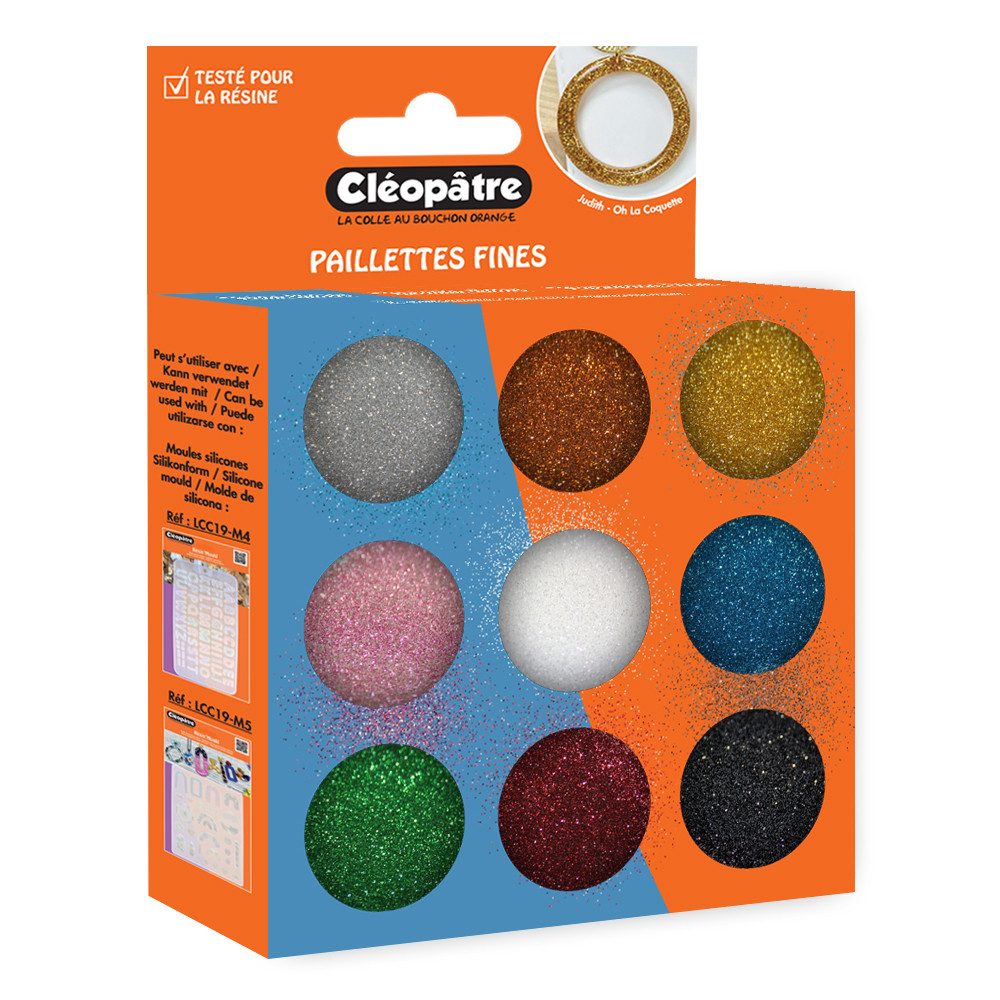 Cléopâtre Streudeko Glitzerpulver Farbset, 9 Tigel