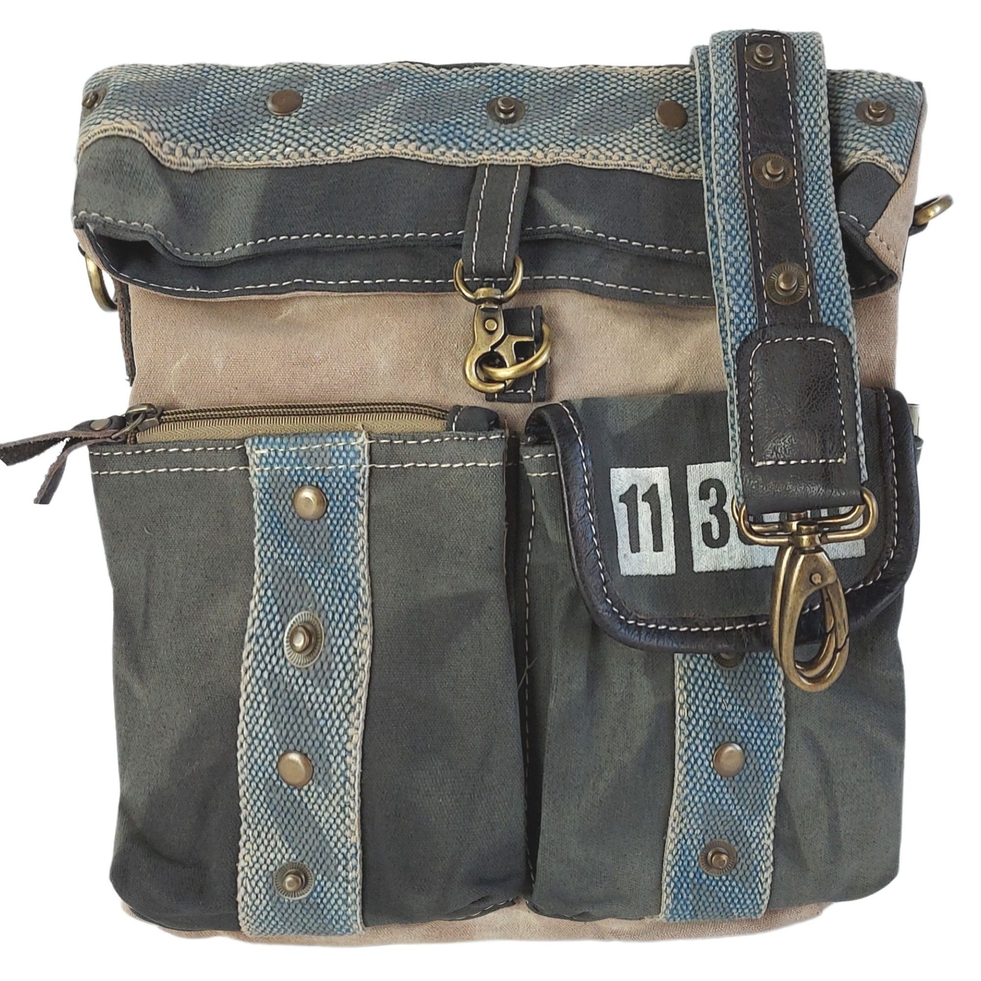 Sunsa Umhängetasche Große Umhängetasche. Vintage Canvas Crossbody Tasche für Sie/ Ihn, Druck auf den Henkel