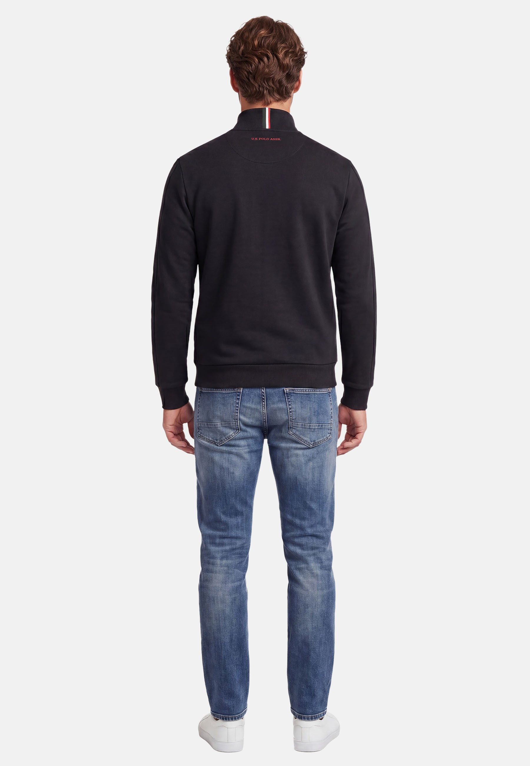 U.S. Polo Assn. Sweatjacke USTheoo – Herren Zip-Jacke mit Stehkragen und Logo-Stickerei Baumwoll-Polyester-Mix, weich, formstabil und mit Eingrifftaschen – Bild 4 von 5
