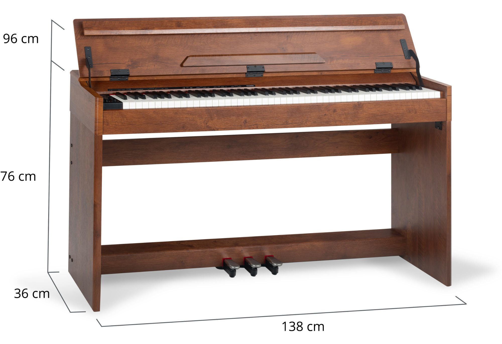 McGrey Digitalpiano DP-18 E-Piano - 88 gewichtete Tasten mit Hammermechanik, Klavier mit 128 Klänge und 600 Begleitrhythmen – Bild 4 von 5
