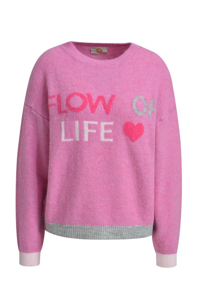 HeartKiss Strickpullover PULLOVER KNIT FLOW OF LIFE WORDING