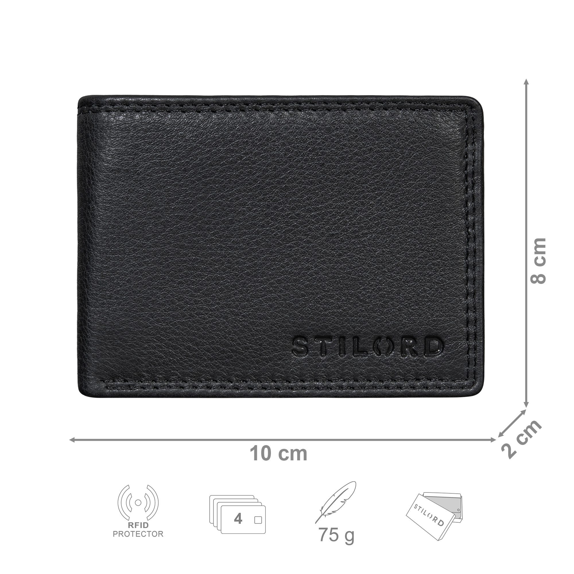 STILORD Geldbörse "Matteo" Herren Mini Portemonnaie Leder mit Münzfach – RFID Schutz