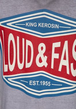 KingKerosin T-Shirt Loud & Fast mit V-Ausschnitt