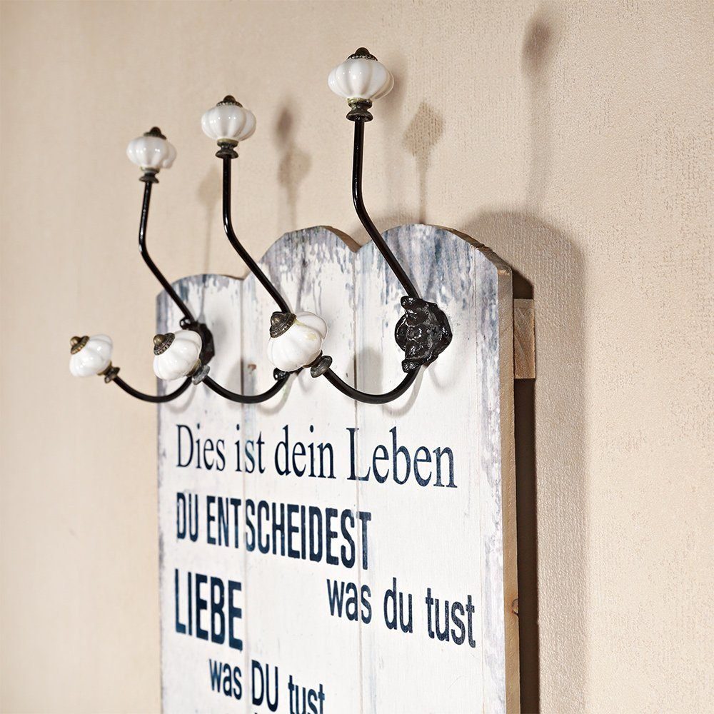 Melko Wandgarderobe Garderobenpaneel Holz Wandgarderobe Garderobe 6 Haken Flurgarderobe (Stück), Unkomplizierte Befestigung an der Wand