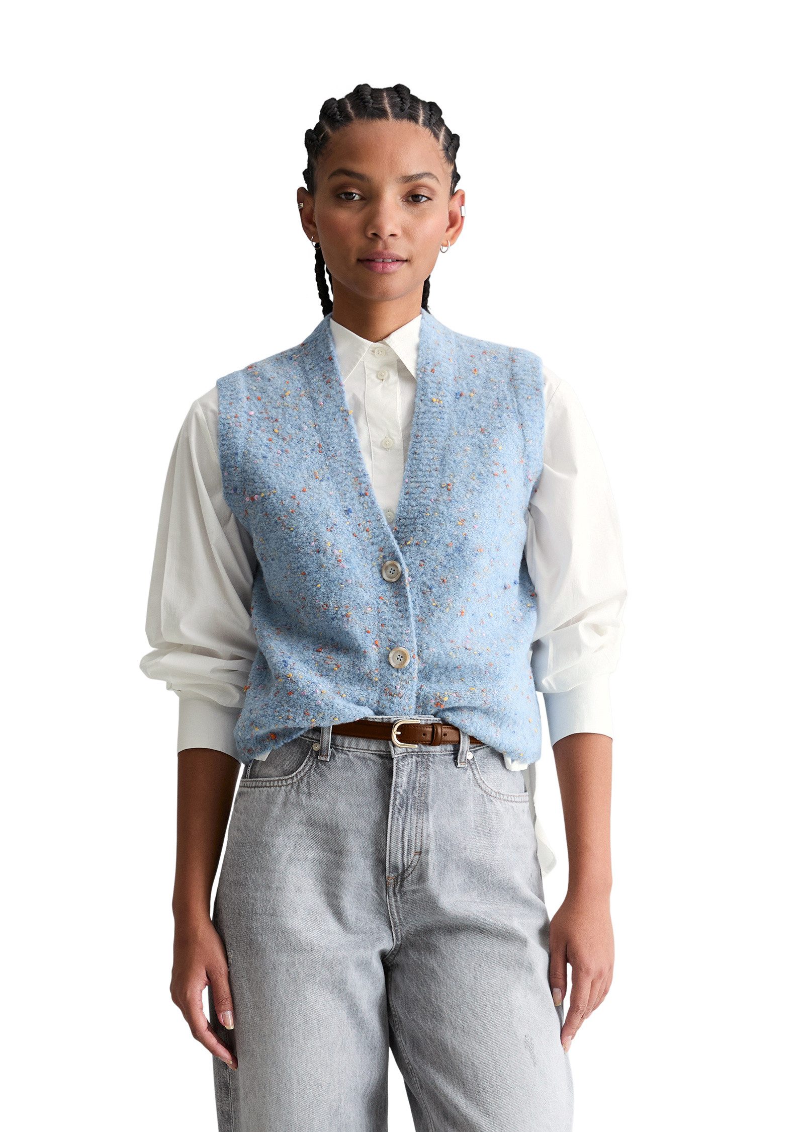 Marc O'Polo DENIM Strickweste aus Schurwolle-Viskose-Mix günstig online kaufen
