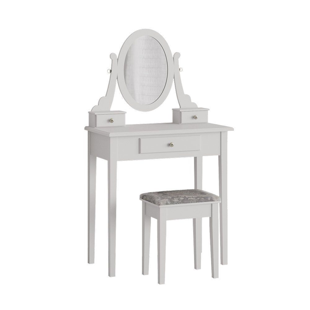 Vicco Schminktisch Annie, Weiß, 75 cm mit Hocker