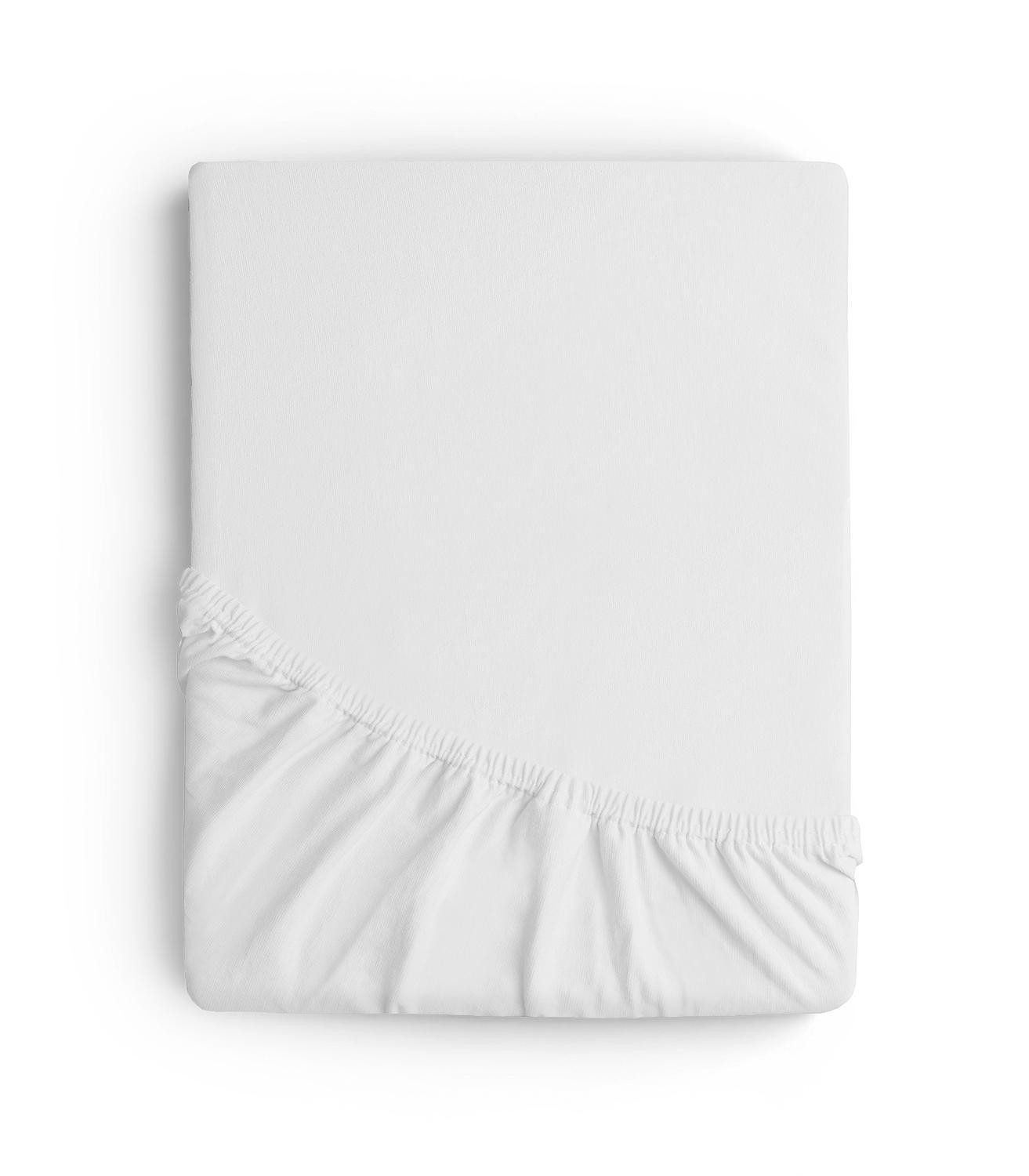 Wülfing Spannbettlaken BOXXY, für Boxspring, Weiß uni, 140 x 200 cm, Jersey, (1 Stück), für Boxspringbetten