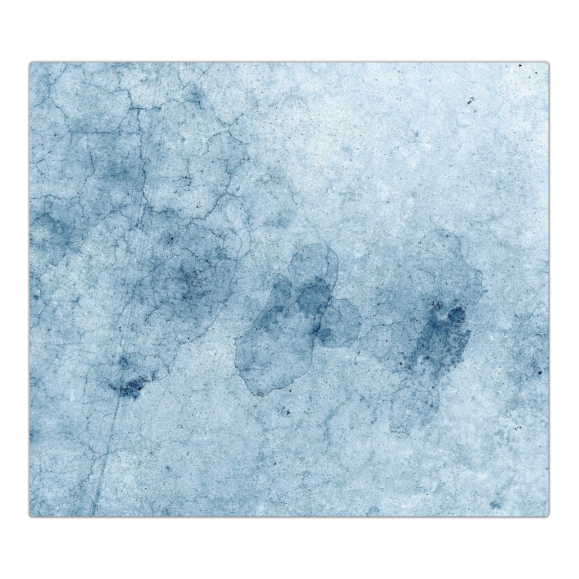 Primedeco Herd-Abdeckplatte Herdabdeckplatte Spritzschutz aus Glas Blaue Betonwand, Glas, (1 tlg)