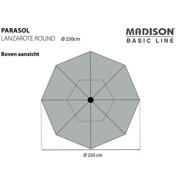 Madison Balkonsichtschutz Sonnenschirm Lanzarote 250 cm Rund Taupe