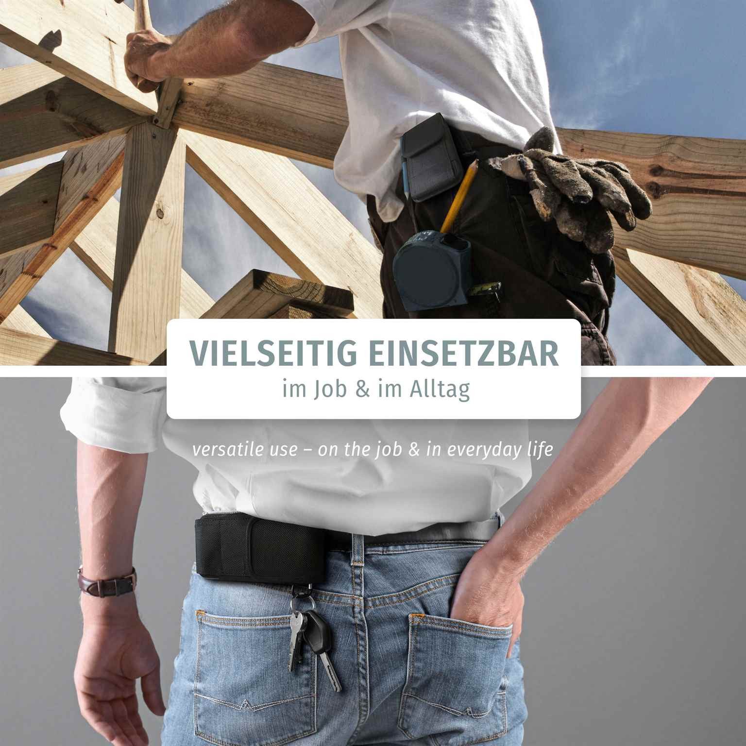 moex Handyhülle für ZTE Blade A73 5G Handytasche Agility Case Schwarz 6,52 Zoll, Handy Gürteltasche Outdoor Hülle Gürtel Nylon Schutzhülle Karabiner