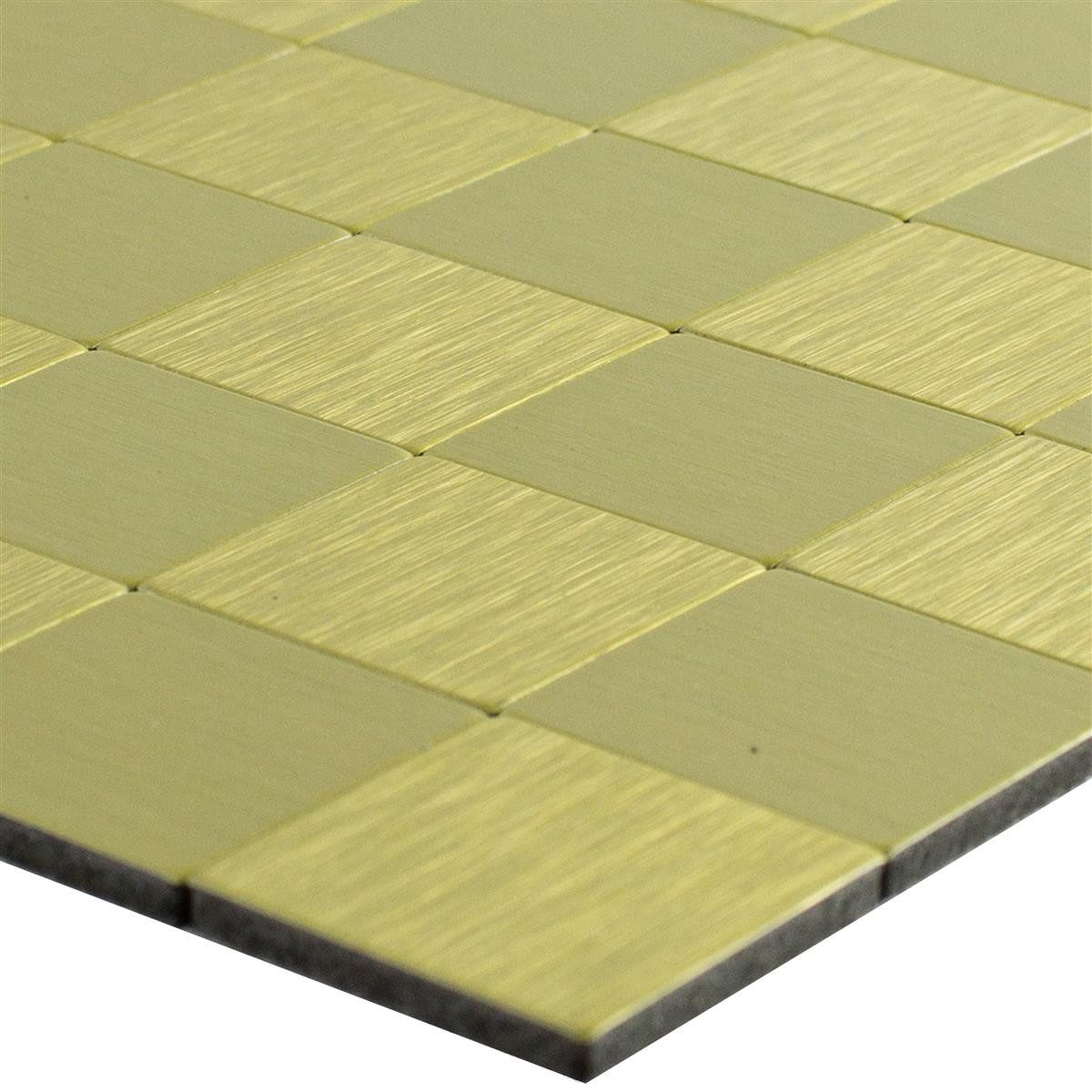 Mosafil Mosaikfliesen Mosaikfliesen Metall Selbstklebend Vryburg Gold Quadrat 23, Metall-Aluminium 30.500x30.500, gold