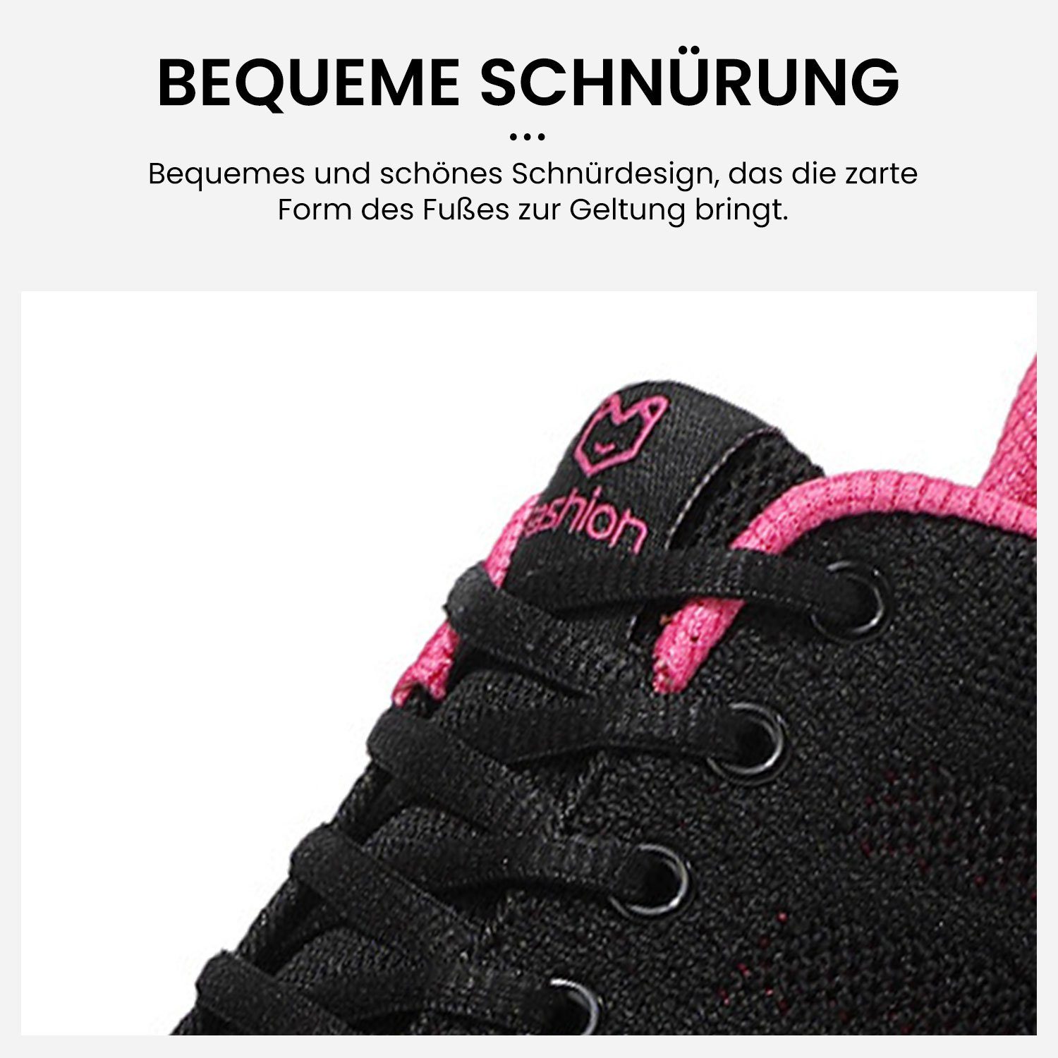 Damen SchwarzRosa Joggingschuhe Laufschuhe Tennisschuhe Daisred Sneaker Sneaker