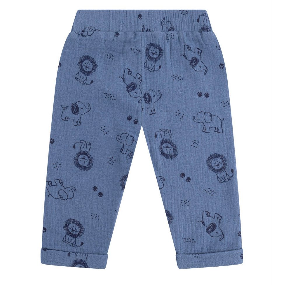 SALT AND PEPPER Sweathose Baby Musselin Hose aus reiner Baumwolle mit Tier-Alloverprint