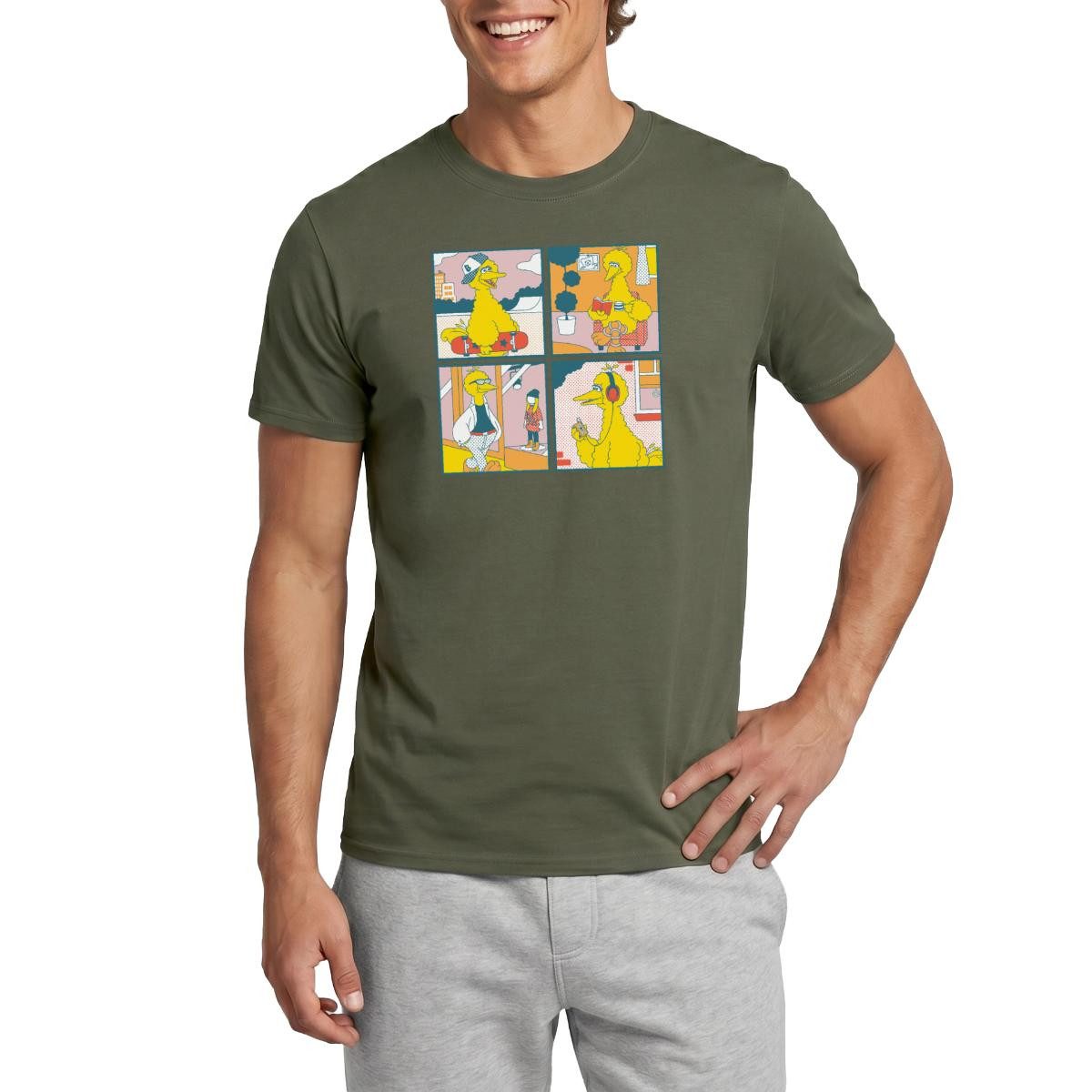 Spreadshirt T-Shirt Sesamstraße Bibo Comic Kacheln Männer T-Shirt (1-tlg)