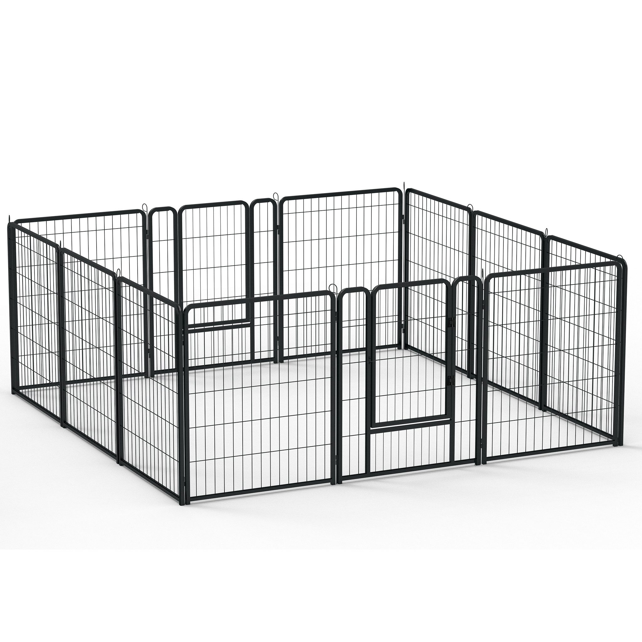FIVMEN Freigehege Freilaufgehege Welpenauslauf faltbares Tierlaufstall mit Tür, Automatische Verriegelung für Hunde, Kaninchen, Kleintiere