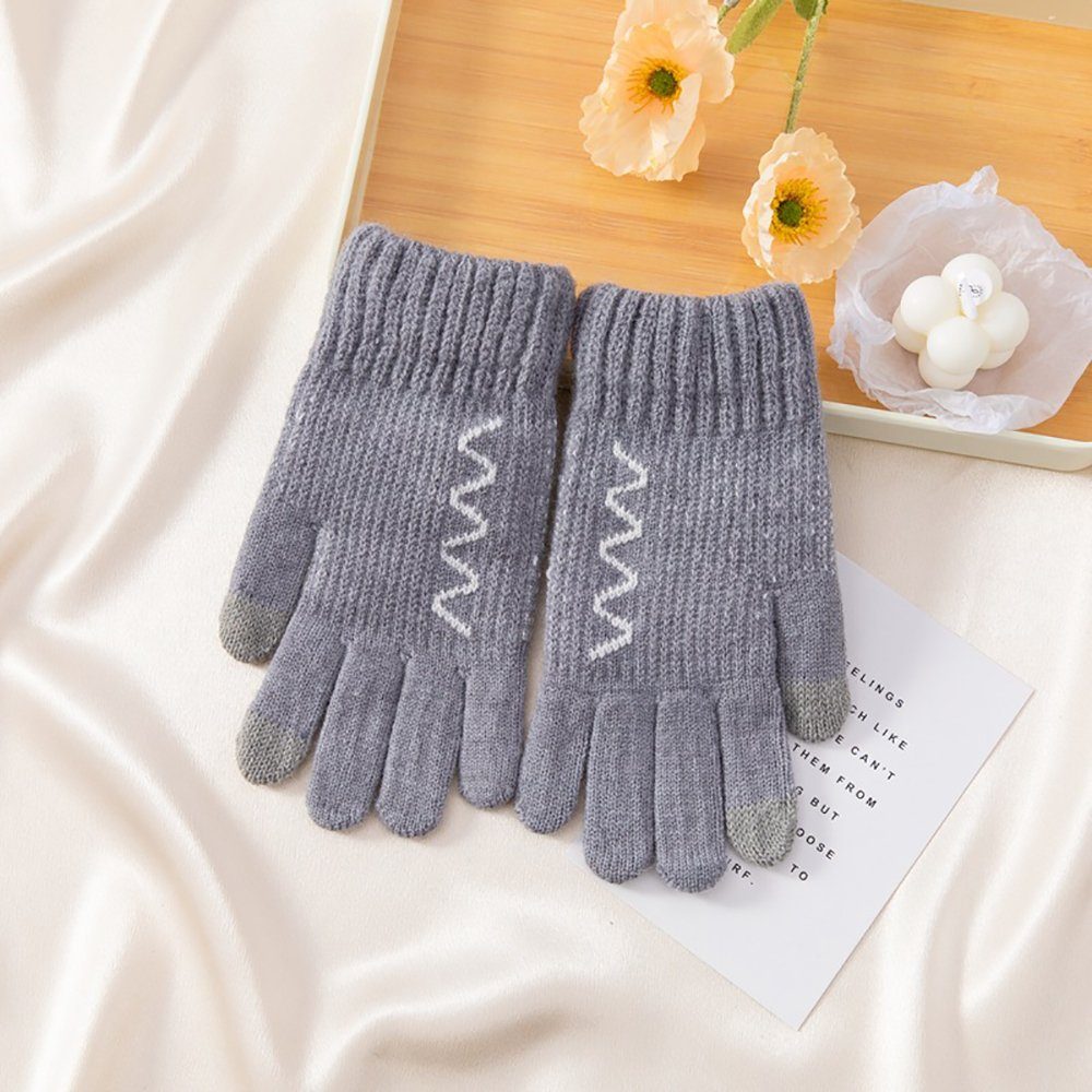 Paar ZanMax gestrickte 1 Strickhandschuhe Touchscreen Winter Handschuhe Hellblau Warm Handschuhe
